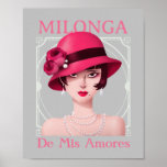 Poster Art Deco Milonga De Mis Amores Tango Flapper<br><div class="desc">Art Deco Milonga De Mis Amores Tango Flapper Poster</div>