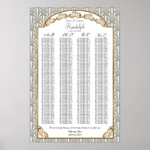 Pôster Art Deco Nouveau Modern Fan Shell Pattern