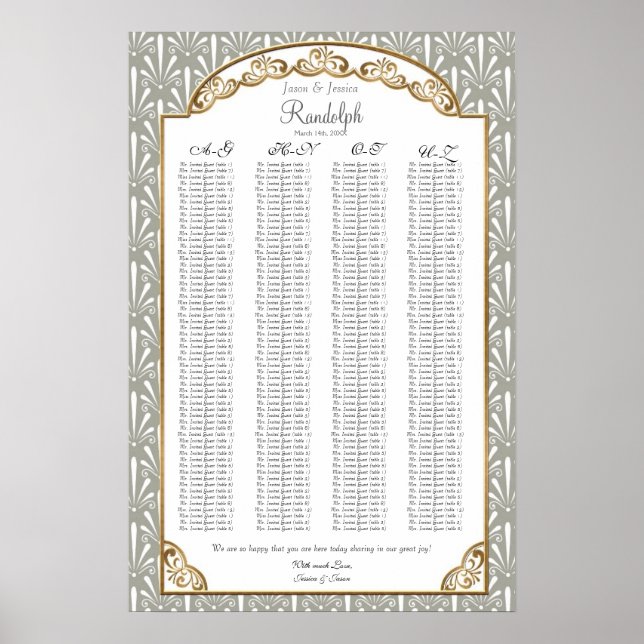 Pôster Art Deco Nouveau Modern Fan Shell Pattern (Frente)