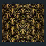Poster Art Deco, ouro negro, padrão sem costura.<br><div class="desc">Art Deco Pattern. Fundo preto e ouro sem costura. Escala ou conchas entrelaçadas. Design geométrica minimalista. Linhas de safra. Motivos dos anos 1920-30. Ilustração vintage de luxo Immerse na Arte Deco com linhas geométricas de preto e ouro. Um toque vintage luxuoso. Entre na elegância da era Art Deco com este...</div>
