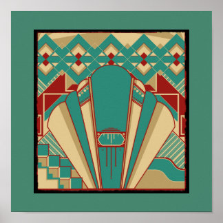 Poster Art Deco - Padrão Geométrico