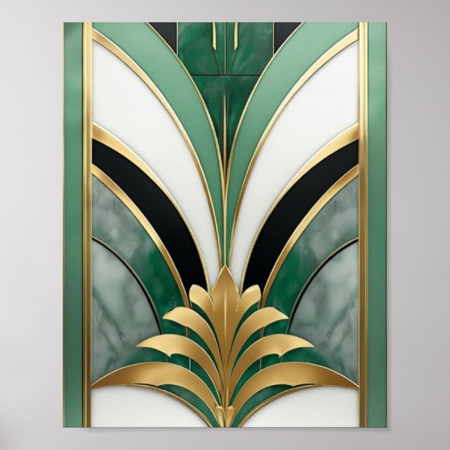 Poster Art Deco - Padrão Geométrico (Frente)