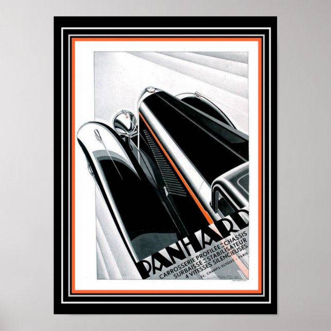 Pôster Art Deco Panhard Ad- Alex Kow (1932) (Frente)