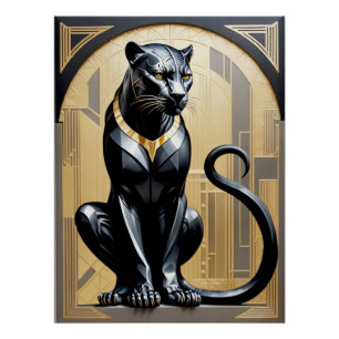 Pôster Art Deco Panther Poster.