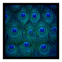 Art Deco Parisiense Teal Green Peacock Feather