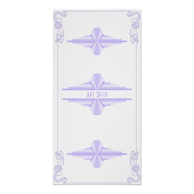 Pôster Art Deco Pattern in Lilac (Frente)