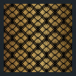 Poster Art Deco Pattern. Serralheiro preto sem costura e<br><div class="desc">Art Deco Pattern. Fundo preto e ouro sem costura. Conchas metálicas ou escamas para revestimento de rendas. Design geométrica minimalista. Linhas de safra. Motivos dos anos 1920-30. 1920 de ilustração da safra do luxo, 1930, 20, 30, abstrato, arte, deco artístico, fundo, preto, clássico, cruz crocante, deco, decoração, decoração, design, diagonal,...</div>
