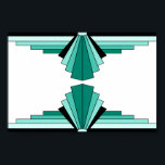 Pôster Art Deco Patterno em Verdes<br><div class="desc">Este padrão é baseado em formas clássicas de deco de arte.</div>