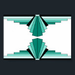 Pôster Art Deco Patterno em Verdes<br><div class="desc">Este padrão é baseado em formas clássicas de deco de arte.</div>