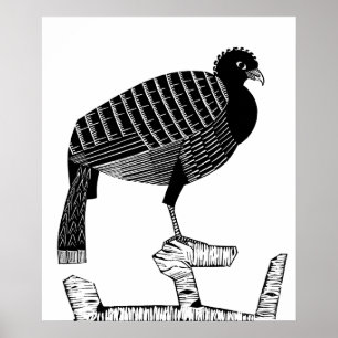 Poster Art Deco Pauwie Bird Wildlife Ilustração