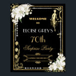 Poster Art Deco Pearls Flores Brancas Gatsby 20s Bem-vind<br><div class="desc">Personalize este sinal de boas-vindas do tema vintage art deco floral Gatsby roaring 20s com facilidade e rapidez, basta pressionar o botão Edit Using Design Tool para reorganizar e formatar o estilo e a colocação do texto. Apresentando um quadro de deco de arte em forma de chic, orquídea branca de...</div>