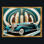 Pôster Art Deco - Poster de Carro Dinâmico<br><div class="desc">Eu criei este poster de deco de arte do olhar de deco, com um carro e um plano de fundo de deco de arte. O carro é uma decoração de arte que procura e faz um poster excelente para qualquer sala, seja um escritório, sala de estar ou banheiro. Pode ser...</div>