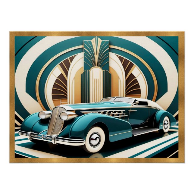 Pôster Art Deco - Poster de Carro Dinâmico (Frente)