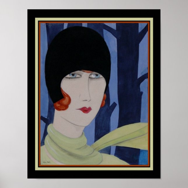 Poster Art Deco "Retrato de Lili" de Gerda Wegener (Frente)