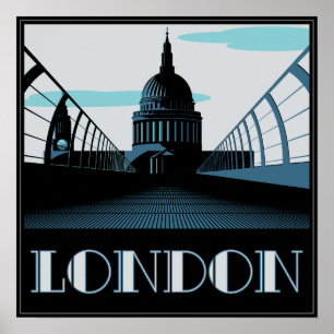Poster Art Deco Ruas Pauls, Londres