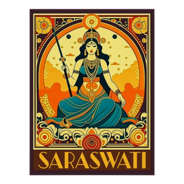 Pôster Art Deco Saraswati (Frente)