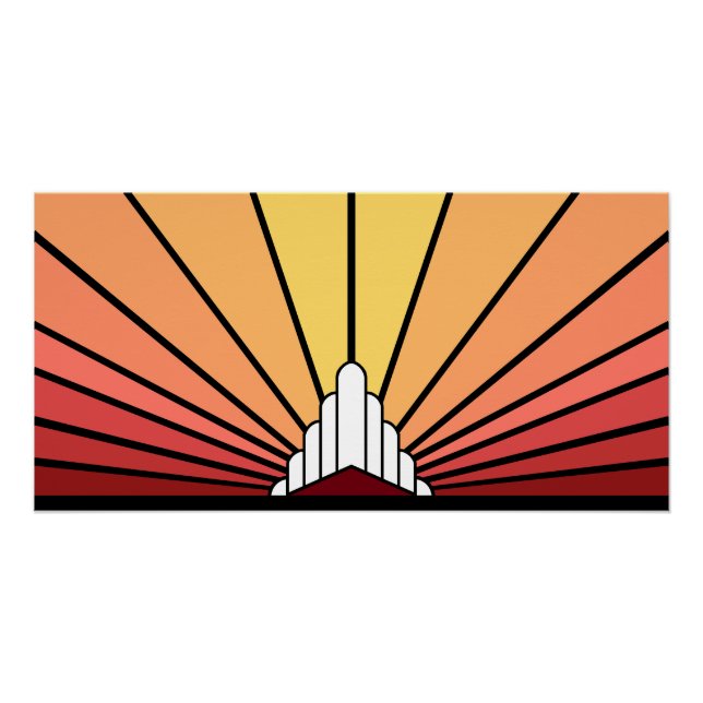 Pôster Art deco sun dawn (Frente)