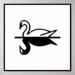 Poster Art Deco Swan<br><div class="desc">Este poster de Arte Deco tem um cisne elegante e gracioso em preto e branco com uma borda preta. Isto na verdade vai com itens na categoria Deco Parisiense de Temas de Casamento em Ladiebug. Eu tenho uma fraqueza por Art Deco e queria isso.</div>