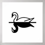 Poster Art Deco Swan<br><div class="desc">Este poster de Swan de Arte Deco vai com itens na categoria Deco Parisiense de Temas de Casamento em Ladiebug. Eu tenho uma fraqueza por Art Deco e queria isso.</div>
