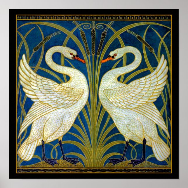 Poster Art Deco Swans (Frente)