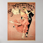 Pôster Art Deco ~ Tango Dancers 1920<br><div class="desc">Esta imagem mostra um casal exótico "Les Martinez" atuando na Flora Revue,  por volta de 1920 dançando o Tango. Este poster de Arte,  a Era do Jazz,  foi criado pelo ilustrador e artista Charles Verschuuren (1891-1955). Um belo pedaço de lembrança para o amante da arte safena!</div>