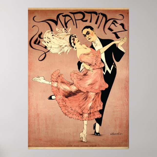 Pôster Art Deco ~ Tango Dancers 1920 (Frente)