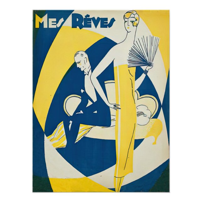 Pôster Art Deco Tango na 1920 (Frente)