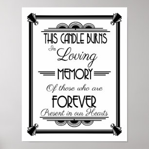 Poster ART DECo, THIS Candles burns in loving memory