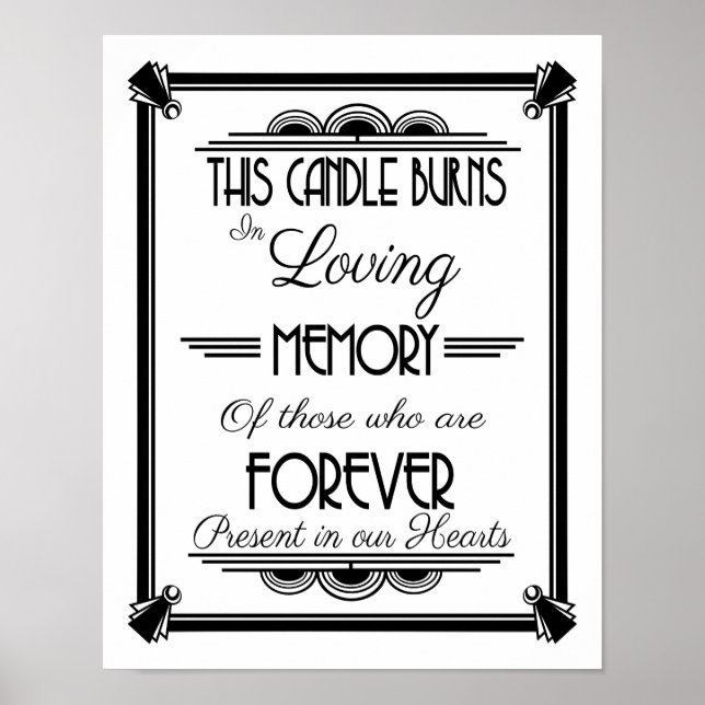 Poster ART DECo, THIS Candles burns in loving memory (Frente)