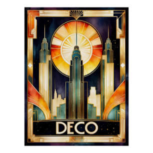 Pôster Art Deco Urban Poster