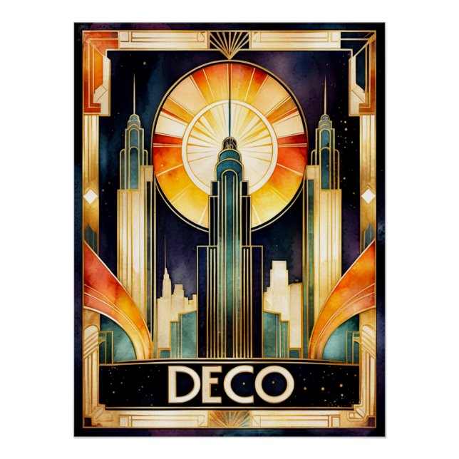 Pôster Art Deco Urban Poster (Frente)