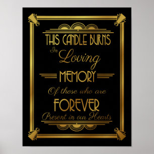 Poster ART DECo, VELAS queimam em memória amorosa