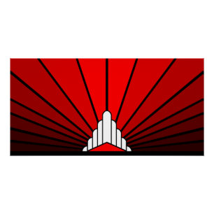 Pôster Art deco, vermelho
