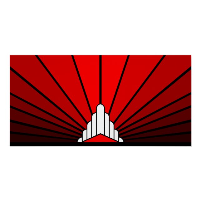 Pôster Art deco, vermelho (Frente)
