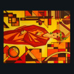 Poster Art Deco Vogue Na moda 1930<br><div class="desc">Uma vintage inspirou o poster da voga dos anos 30. Arte de na moda elegante de eterno elegante. Originalmente pintada manualmente em acrílico por Emma Childs em EJLoriginalart.co.uk</div>