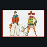 Pôster Art Deco Western Casal<br><div class="desc">Deco de Arte Personalizável Original, Poster de Arte Alterada</div>