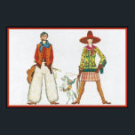 Pôster Art Deco Western Casal<br><div class="desc">Deco de Arte Personalizável Original,  Poster de Arte Alterada</div>