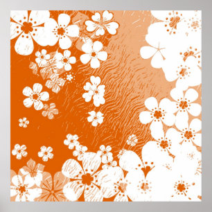 Pôster Art floral grunge Vintage padrão 2