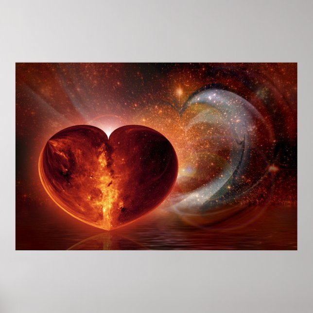 Pôster ART Fractal - Universo de Amor Quente (Frente)