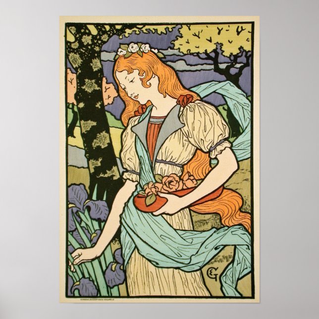 Pôster Art Nouveau 1893, de Eugène Grasset (Frente)