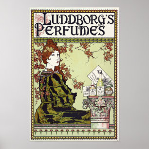 Pôster Art Nouveau 1894 Perfume Ad by Louis John Rhead