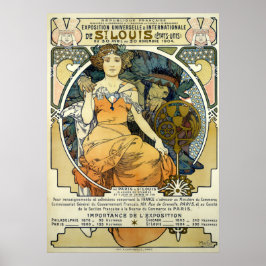 Poster Art Nouveau 1904 Feira Mundial de Alphonse Mucha
