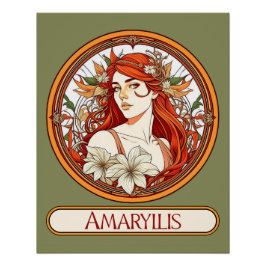 Pôster Art Nouveau Amaryllis Mulher
