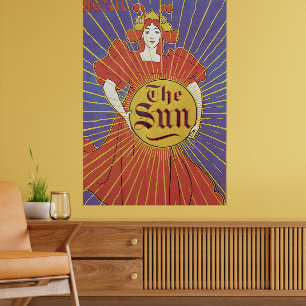 Poster Art Nouveau Antiga, Jornal New York Sun