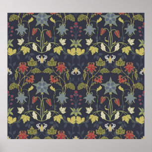 Poster Art Nouveau Aquílio: Floral Escuro