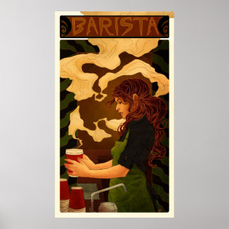 Poster Art Nouveau Barista (poster/impressão)