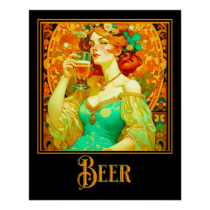 Pôster Art Nouveau Beer