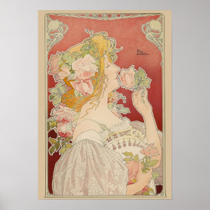 Poster Art Nouveau Belle Époque Senhorita Rosas Livemont