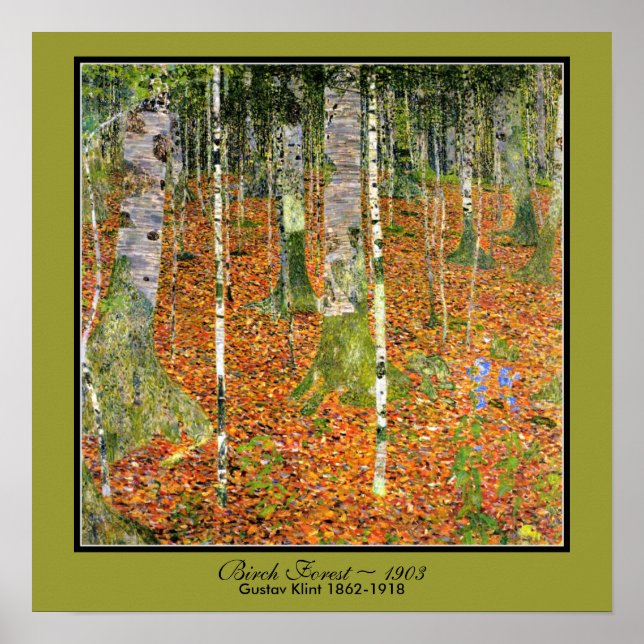 Poster Art Nouveau Birch Forest Gustav Klimt 1903 (Frente)