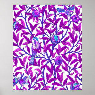 Poster Art Nouveau Bird & Pomegranate, Ametist Purple